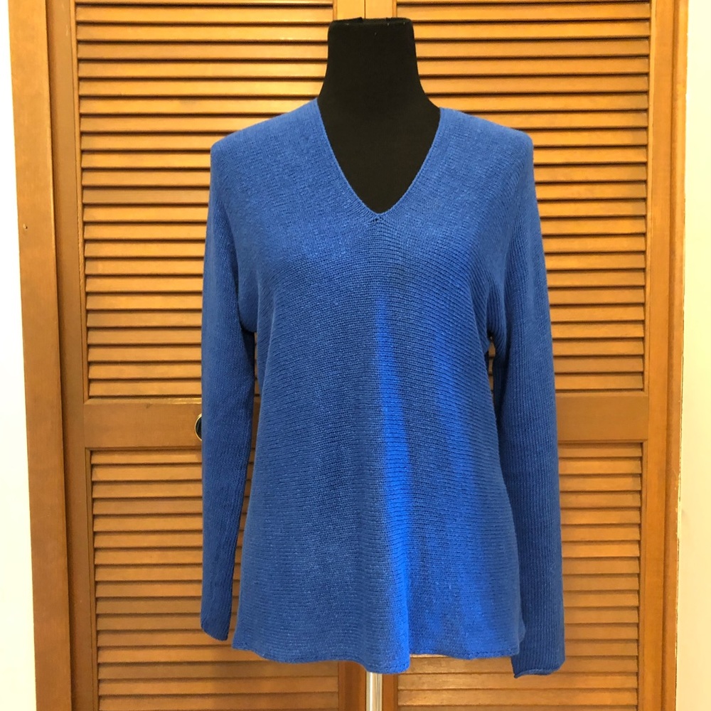 Vince blue long sleeve linen sweater XS
